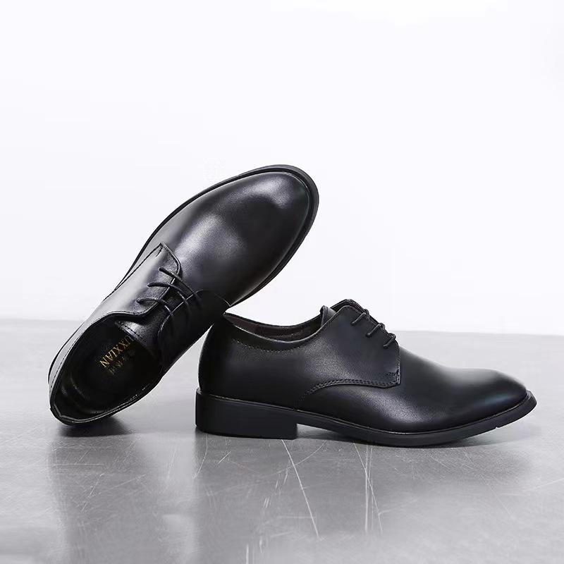 British Men's Shoes Men's Best Man Black Groom Business Dress Suit Four Seasons Versatile Casual Leather Shoes Men's Wedding Shoes