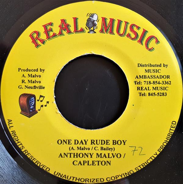 7inch Record ANTHONY MALVO / CAPLETON - One Day Rude Boy NONE Real Music 2003 Jamaica Reggae, Ska & Dub Used