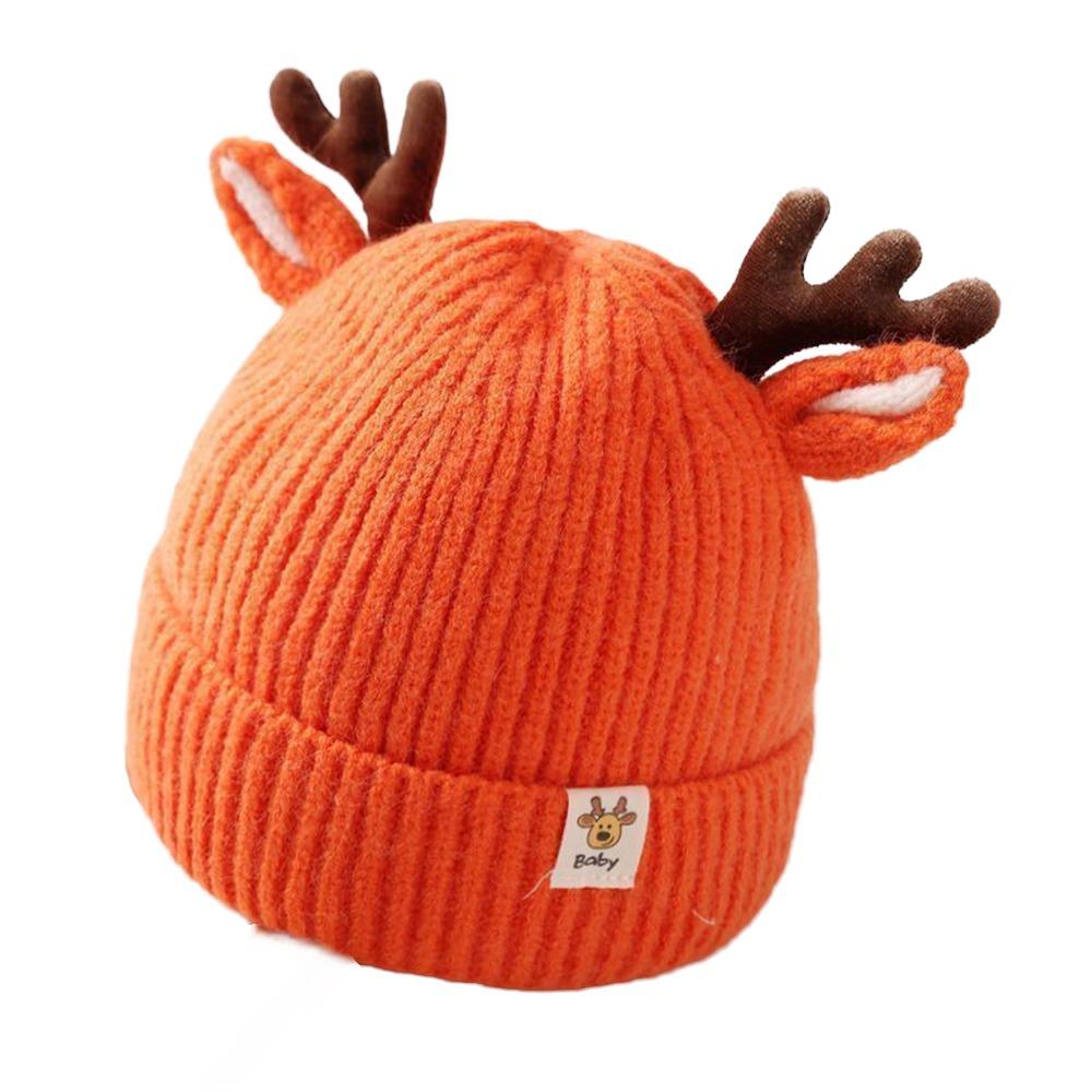 Elk Antlers Warm Knitted Hats Thickened Ear Protection Hats Pullover Princess Cap  Autumn Winter