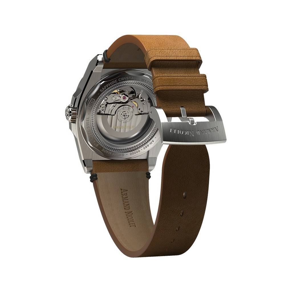 Armand Nicolet Tramelan J09 Modrý ciferník Automatické A660AAA-BU-PK4140CA Řemínek z telecí kůže Pánské hodinky