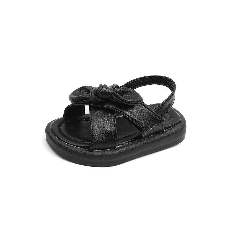 Girls' Solid Soft-Sole Children's Beach Shoes / Summer Girls' Bow Solid Color Sandals