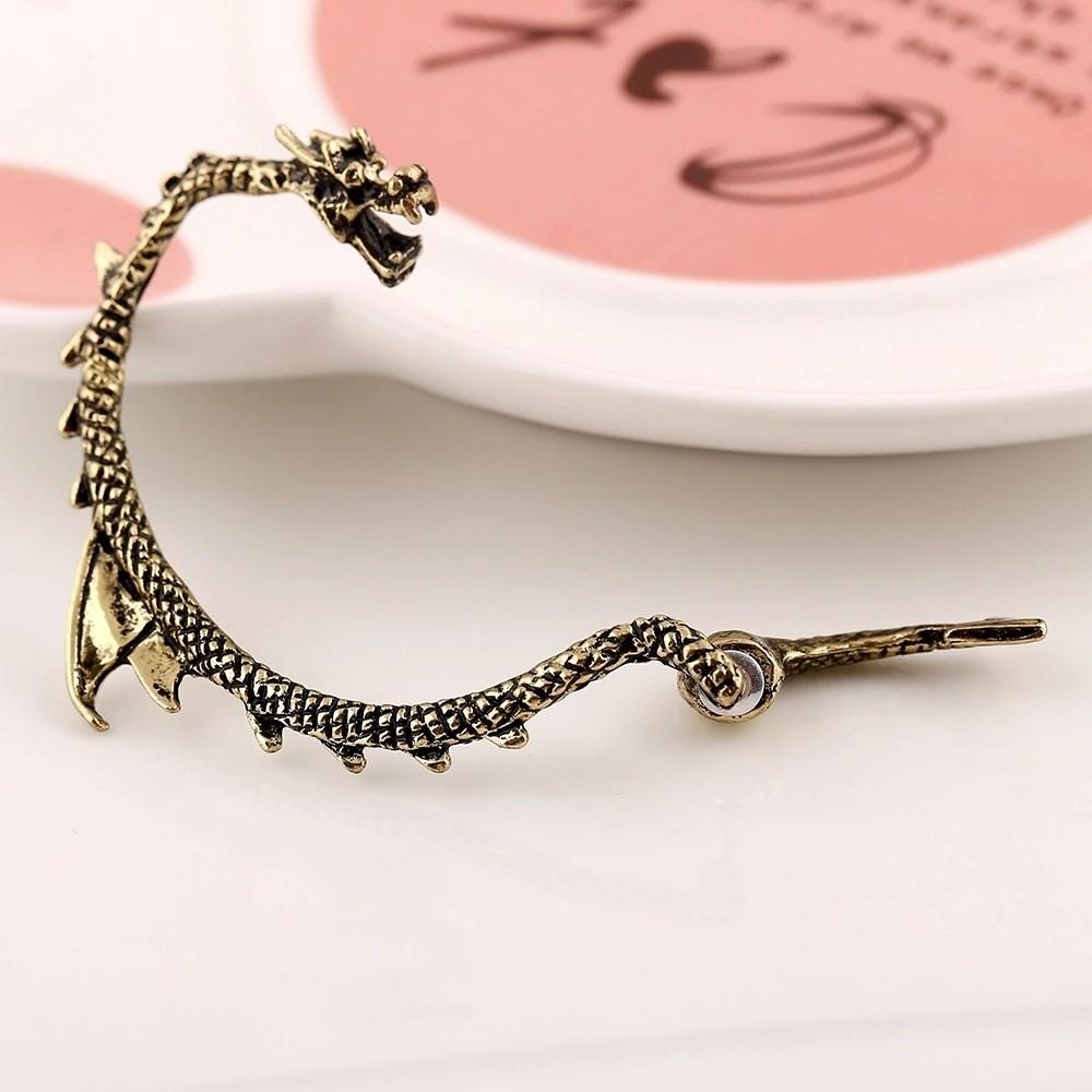 Exaggerated Vintage Punk Ear Pendants With Metallic Finish For Creative Style