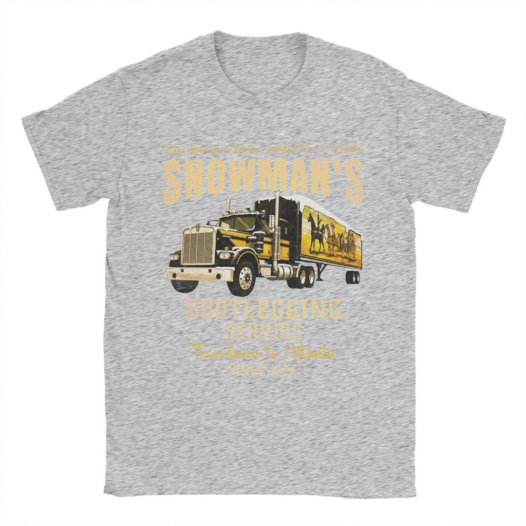 Mens TShirt Snowmans Bootlegging Service Smokey and the Bandit Casual Pure Cotton Tees T Shirt O Neck Clothes Summer