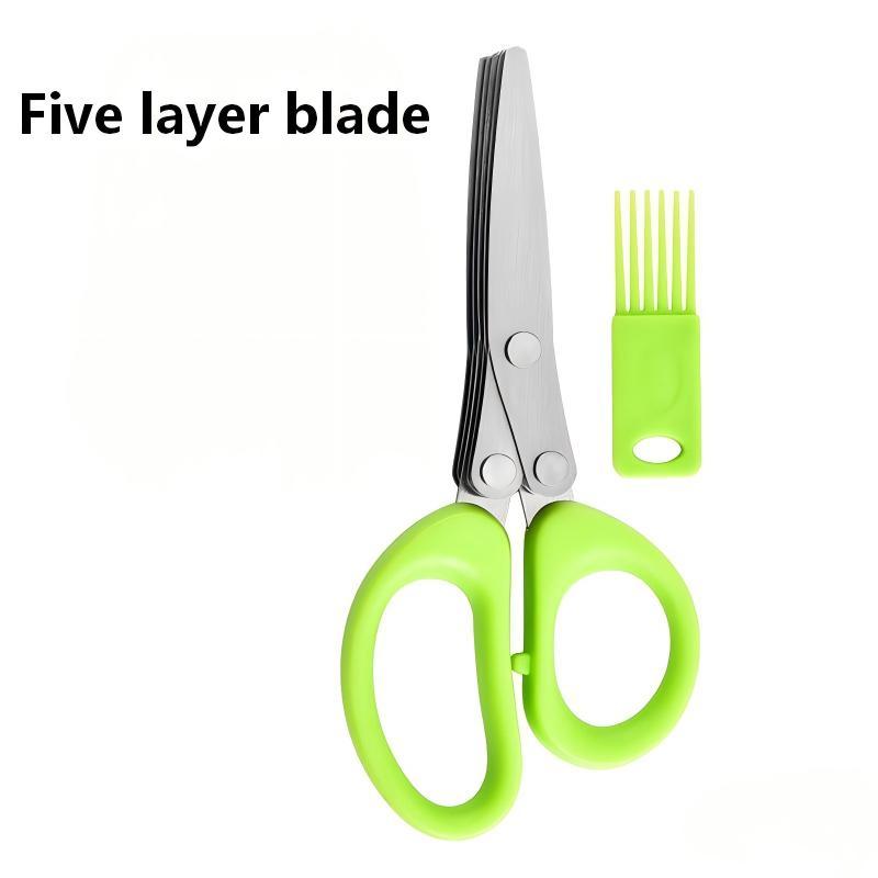 3/5 Layer Sharp Multifunctional Kitchen Scissors Rustproof Stainless Steel Herb Cutter for Kitchen Meal Preparation