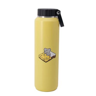ANDY Stainless Steel Bottle with Mouse Direct Easy To Vacuum Stainless Keeps Hot or My Gift Handle, 710ml, Design, Mug, Handle, Drinking, Clean,