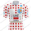 Team Radsporttrikot Set Tadej Pogačar Radsportbekleidung Gelb Grün Rot Gepunktet Weiß Rennrad Trikot Trägerhose