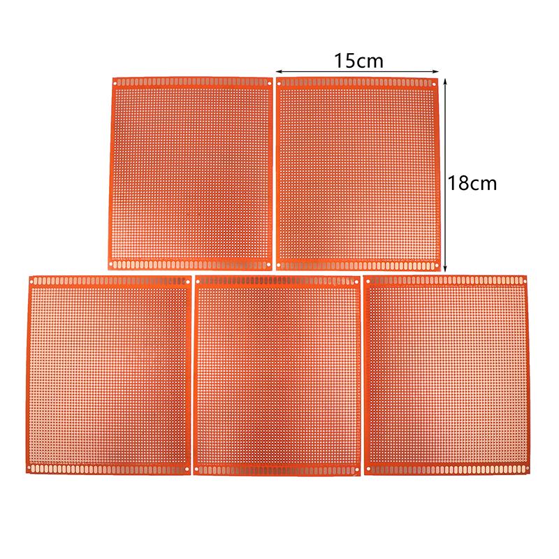 

5 шт. 7*9/15*18 см Одностороння макетна плата Макетна плата Універсальна плата Експериментальна бакелітова мідна плата Жовта 15*18cm