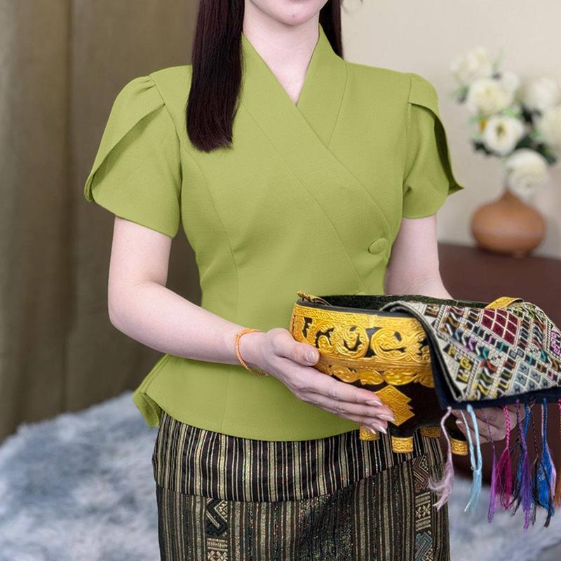 

ZANZEA Женская повседневная летняя блузка с коротким рукавом и V-образным вырезом 5XL