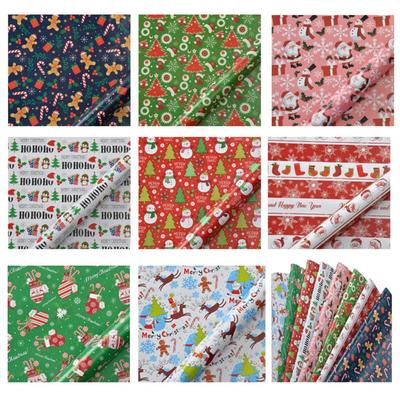 Popular 50x70cm Packaging Paper Snowman/Santa Claus Colorful Christmas Gift Packaging Craft DIY Decor Gifts Gift
