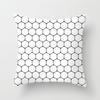 Geometric Cushion Cover Black and White Polyester Throw Pillow Case Striped Dotted Grid Triangular Geometric Art Cushion Cover