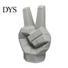 Victory Gesture Figurine 3D Printed Hand Sculpture, Modern Resin Statue for Home Office Geometric Art Desk Decor, Creative Finger Ornament Shelf