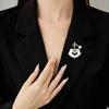Women's Light Luxury Design Elegant Imitation Pearl Pipa Brooch Fashionable And Versatile Niche Design Sense Brooch