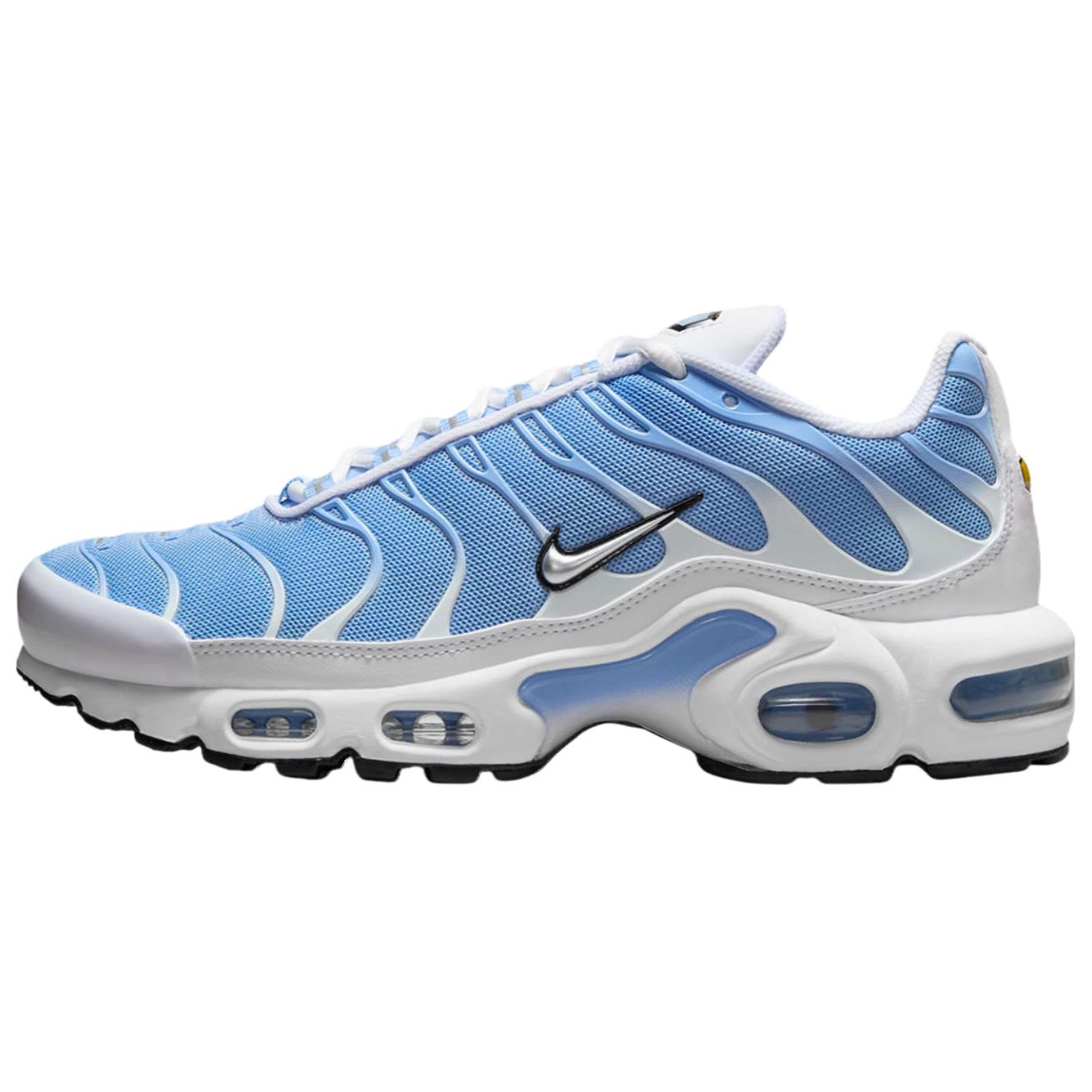 Nike Air Max Plus White Aluminum Metallic Silver Women Sneakers Blue DZ3671-105 38.5
