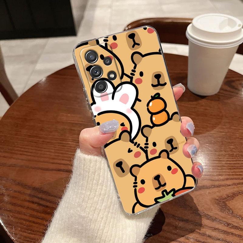Capybara Cute Clear Soft Phone Case For Samsung Galaxy A56 A57 A37 A55 A54 A36 A35 A26 A25 A16 A17 A07 A52 A34 A73 A53 A21 Cover