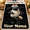 Flannel BlanketShaun the Sheep Custom Name Text Personalized Soft Warm Throw Blanket Home Decor Gift