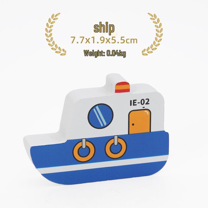 

Деревянные аксессуары для железной дороги Леку: Милое животное, Машина, Корабль, Космический корабль - Совместимо с Томасом Паровозиком