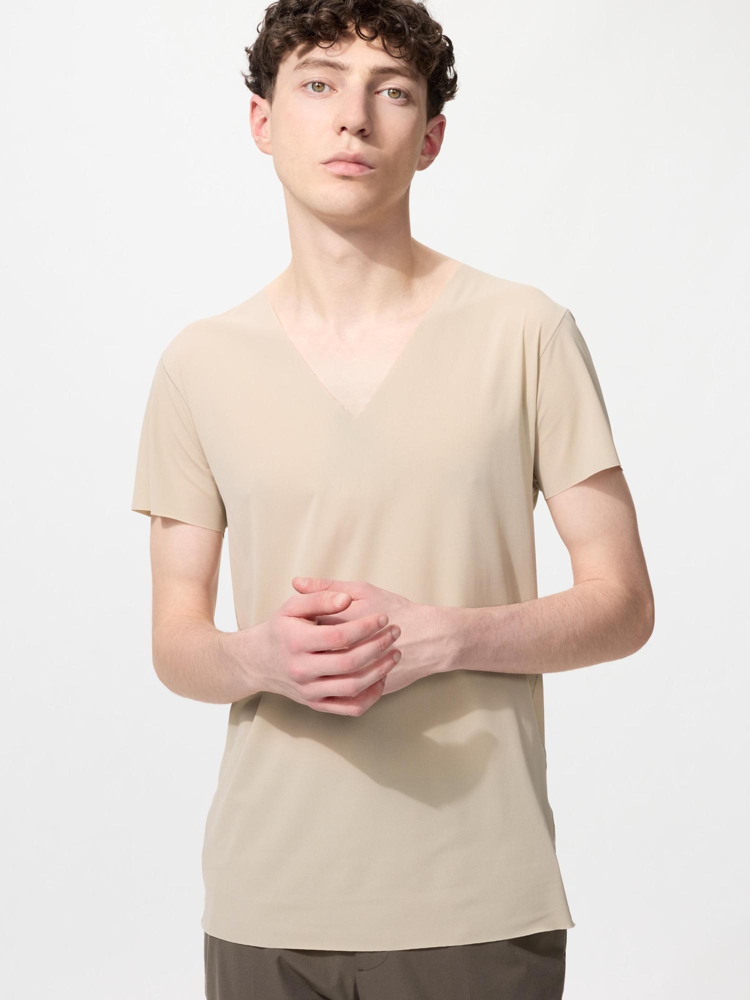 

Uniqlo Japan Air RhyThm DeodoranT Mesh V Neck T shirT shorT sleeVe 32 BEIGE/4XL