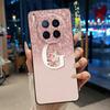 Cover For Tecno Camon 40 Premier 5G Case New Letter With Flower Shiny Starry Sky Soft Silicone Black Back Anti-scratch Cover