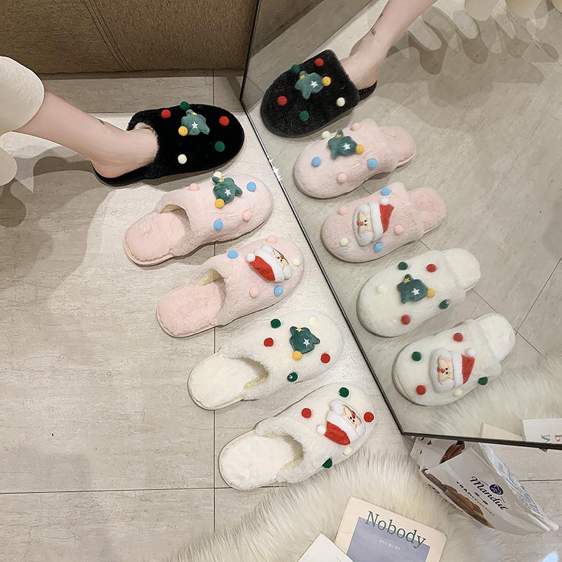 Fashion Women's Slippers Round Toe Flat Shoes for Women Closed Toe Slip On Indoor Slides Platfoem Fashion Anti-slip Home Cotton Shoes
