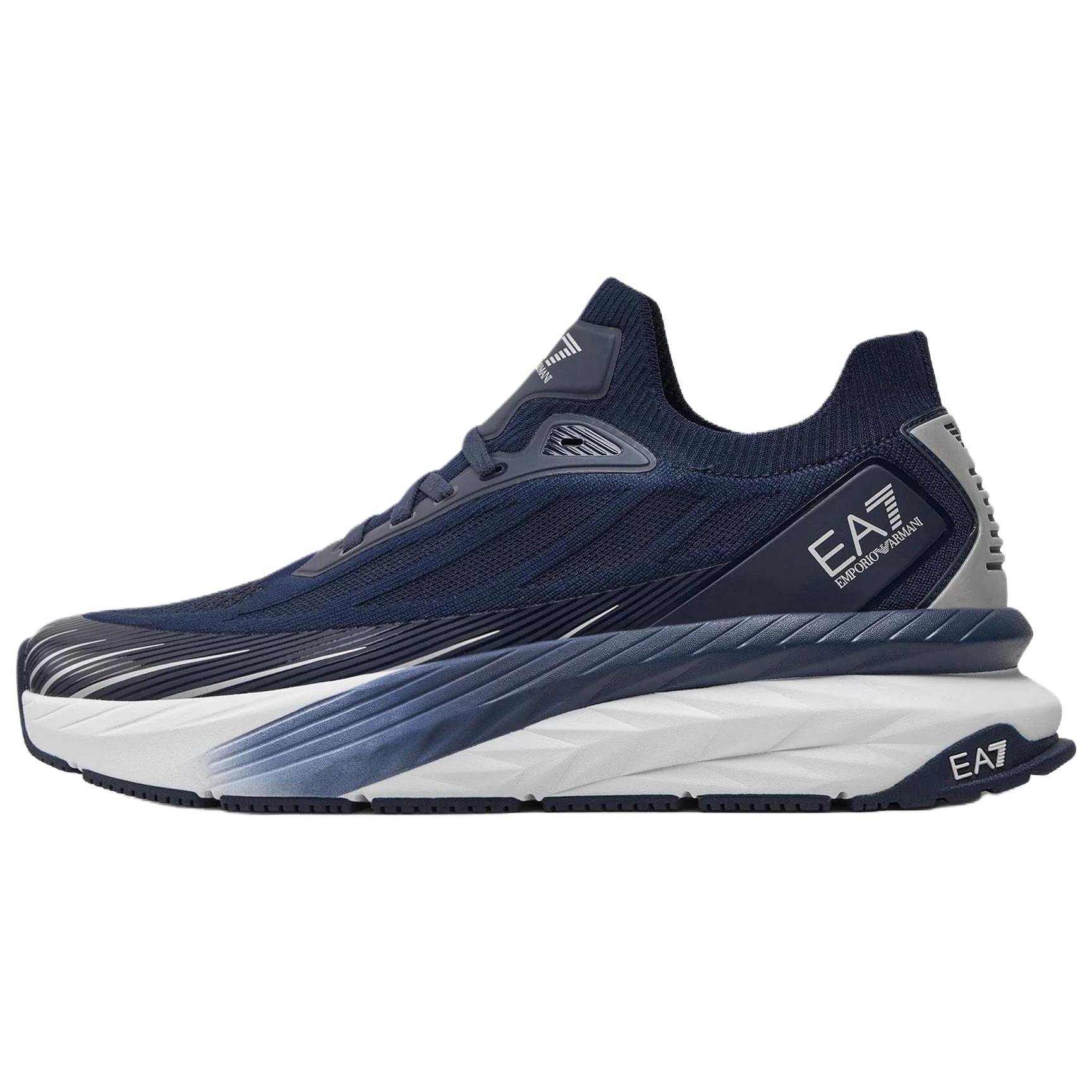 Emporio Armani EA7 Lace-Up Round Toe Casual Shoes Unisex sneakers Blue X8X176-XK377-R649 37 1/3