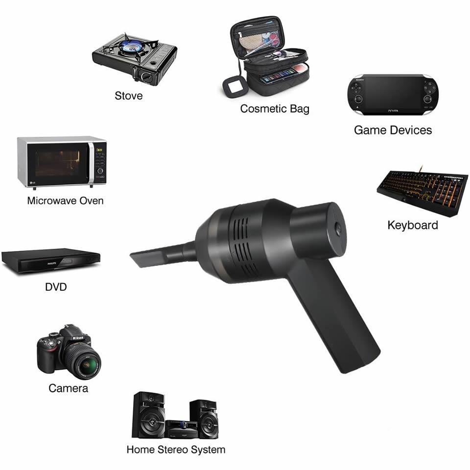 Přenosný vzduchový prachovka Elektrický čistič Čisticí fukar pro auta PC Klávesnice