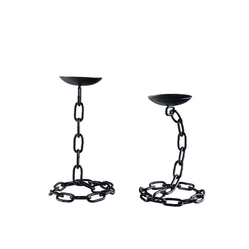 Modern Minimalist Wabi-Sabi Iron Chain Candle Holder Vintage Industrial Decor Entryway Living Room