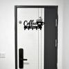 Coffee Bar Decor Rustic Metal Wall Art with Coffee Mug Sign and Hooks Coffee Shops and Homes Featuring a Stylish Coffee Bar Sign