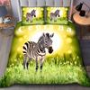 Vibrant Blue Zebra Print Duvet Cover Set Playful Stylish Bedding Suitable Children Kids And Adults Warm Soft And Breathable
