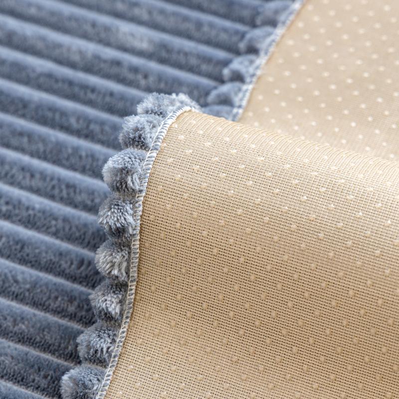 Pruhy Jacquard Umělá králičí kožešina Protiskluzový plyšový potah na pohovku Immation Fur Couch Potah na polštář do obývacího pokoje Teplý přehoz