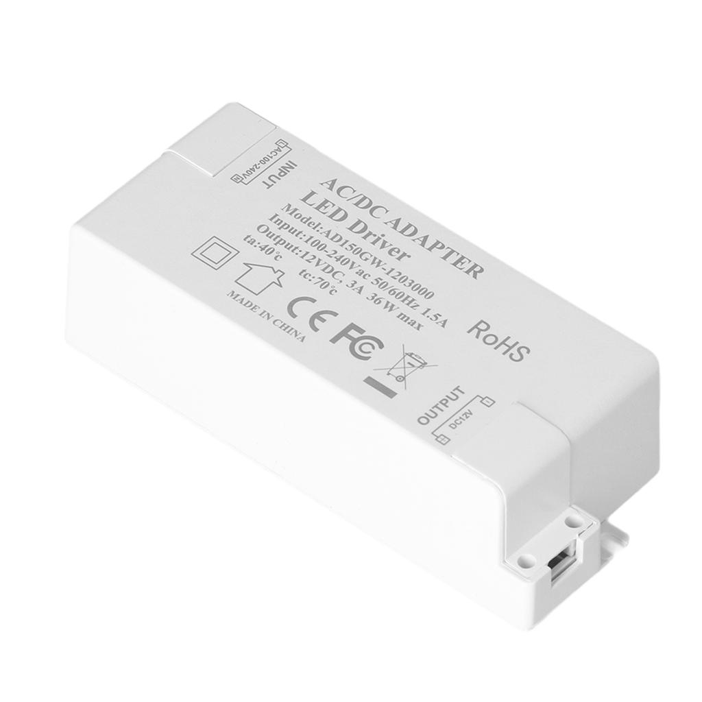 36W LED Driver Input AC100-240V Output DC12V 3A DIY Indoor Lamp Driver Transformer for G4 MR11 MR16