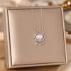 Women's Silver Titanium Steel Necklace with Micro-Inlaid Zircon - Elegant, Durable Clavicle Chain Jewelry