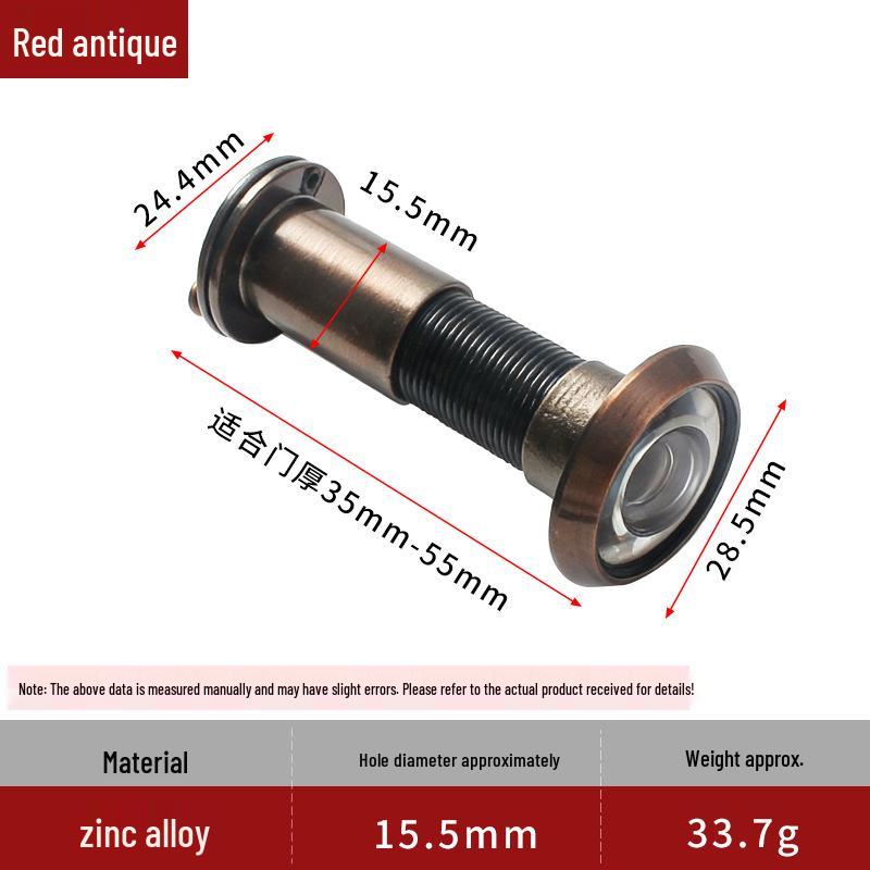 Zinc Alloy Anti-theft Peephole with Anti-pry and Anti-disassemble Features for Main Doors (14/16mm Diameter).