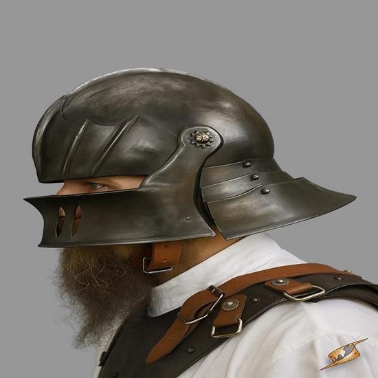 Blackened Sallet Helmet with Visor Medieval Gothic Armor Replica  15th Century Knight Helmet Halloween Gift  Best Gift for Him