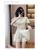Summer New Chinese Style Lace Shawl Cape & Slim Fit Dress Shorts Set