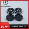 Hot Car Sticker 4Pcs/set 75MM Car Wheel Center Hub Cap Covers For Mercedes Benz  Black Badge Rim Cover Auto Style Decorate Acces