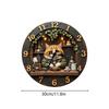 Wall Clock Cat Theme Wooden 11.81 Inch Cute Animal Decoration For Living Room Bedroom Farmhouse Home Office Decor Silent Clock