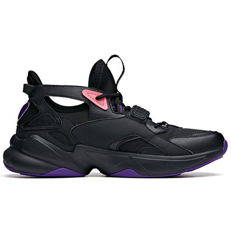 Anta Men Chaobai Hollow Breathable Casual Sandals Black Pink Purple 912017012-2