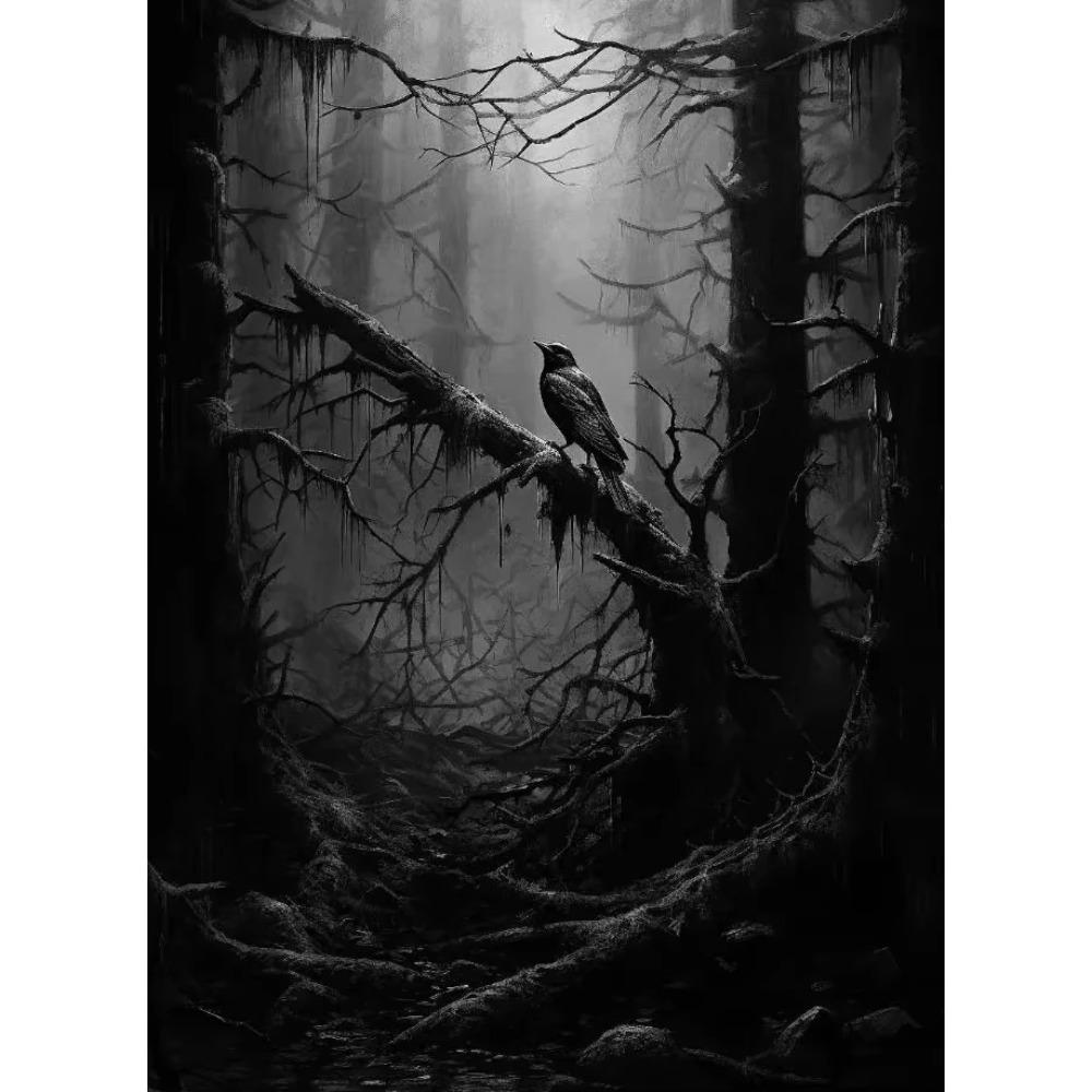 Dark Academia Art The Witch Demon Poster Prints For Living Room Home Decor Magic World Gothic Crow Canvas Painting Wall Art G