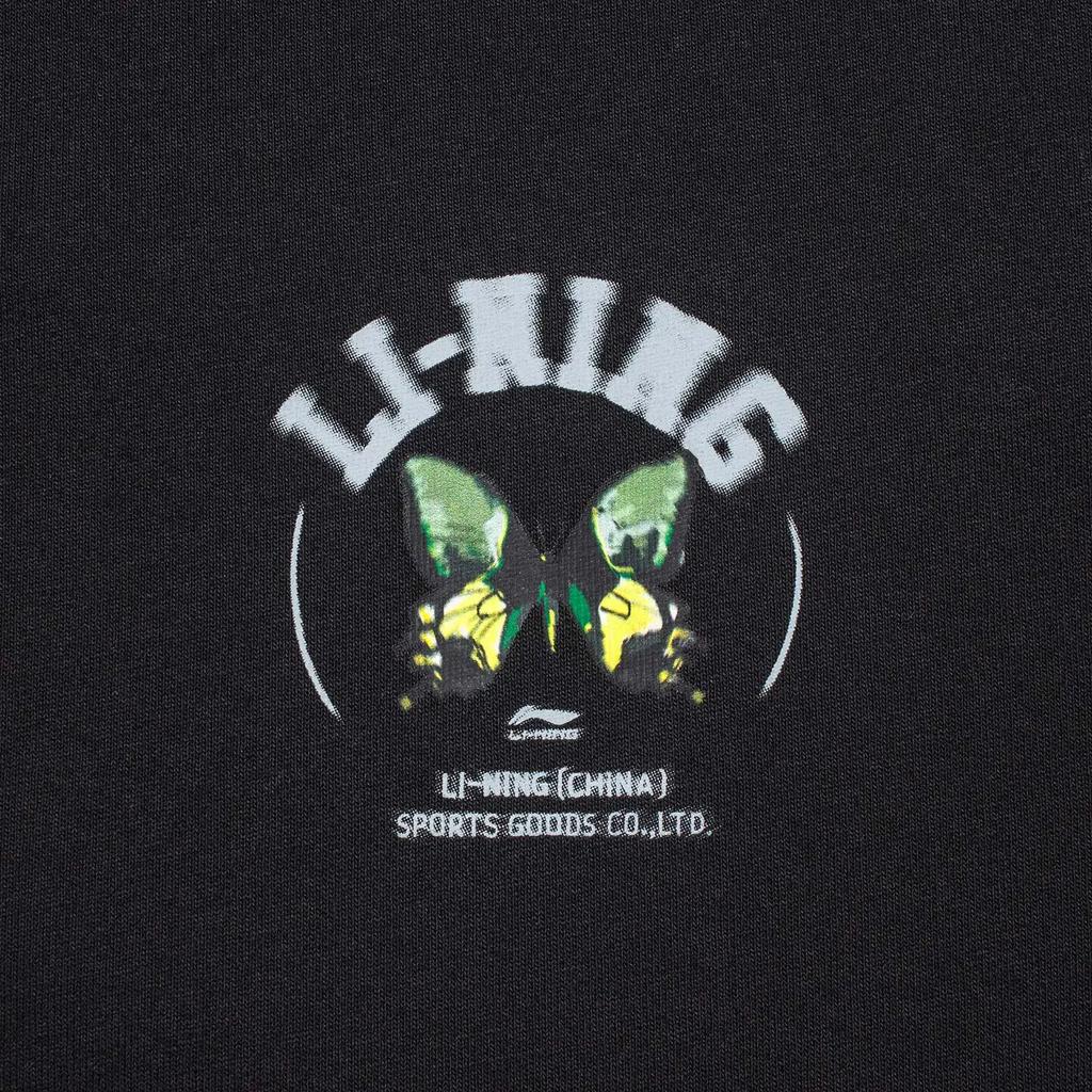 Li Ning Chinese Culture Series Letter Round Neck Pullover Short Sleeve T-Shirt Men Tops Black AHST207-3