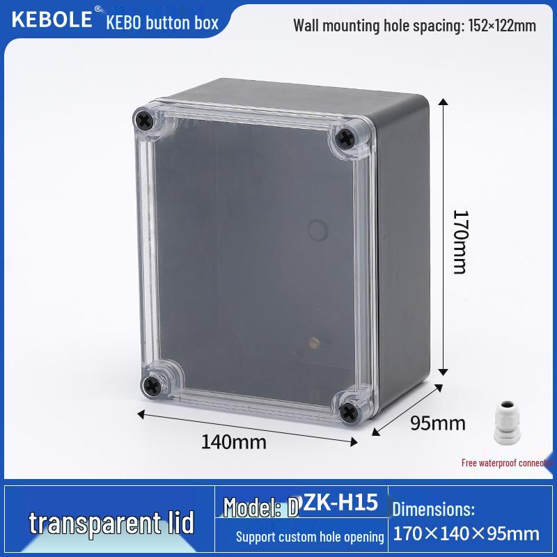 Transparent Waterproof ABS Plastic Junction Box for Indoor/Outdoor Power Supply & Monitor