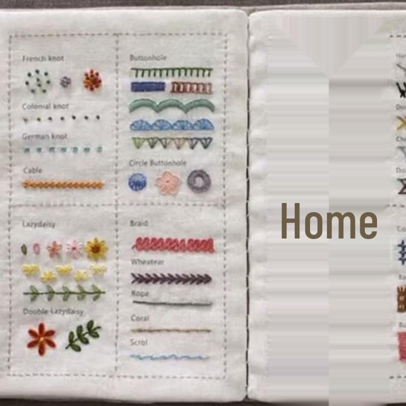DIY Linen Embroidery Stitch Sample Book for Embroidery Enthusiasts