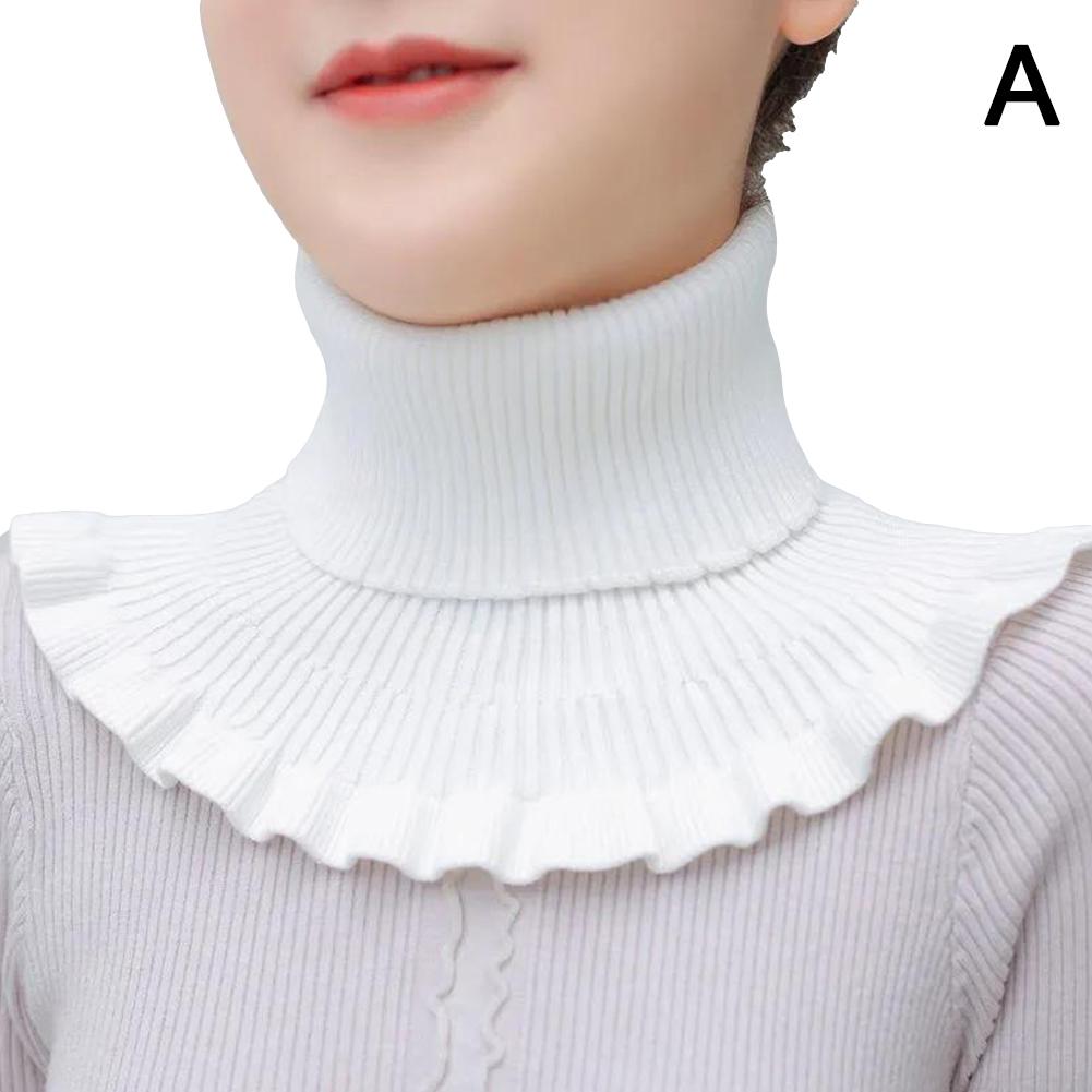 Neck Scarf Women Turtleneck Knitted False Fake Collar Detachable Scarf Warm Winter Windproof Wrap Scarf Ruffles