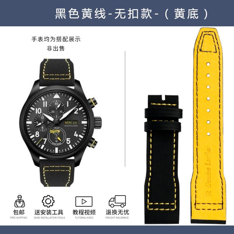 20mm 21mm Fabric Nylon Canvas Leather Bottom Watch Band for IWC Aviator Mark 18 Pilot Little Prince Portuguese Strap Watchband