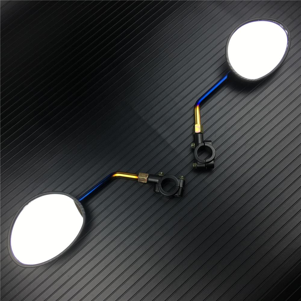1 Pair 22mm Handle Bar Universal Motorcycle carbon fiber texture burnt titanium technology Rear View Rearview Mirrors 8mm 10mm