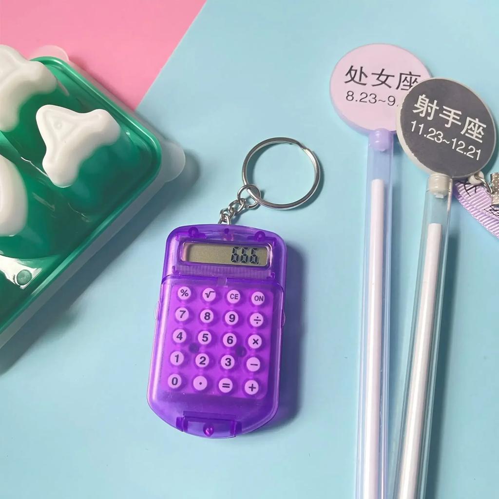 Calcolatrice multifunzionale Portachiavi con ciondolo per borsa mini calcolatrice elettronica conveniente e creativo per la scuola
