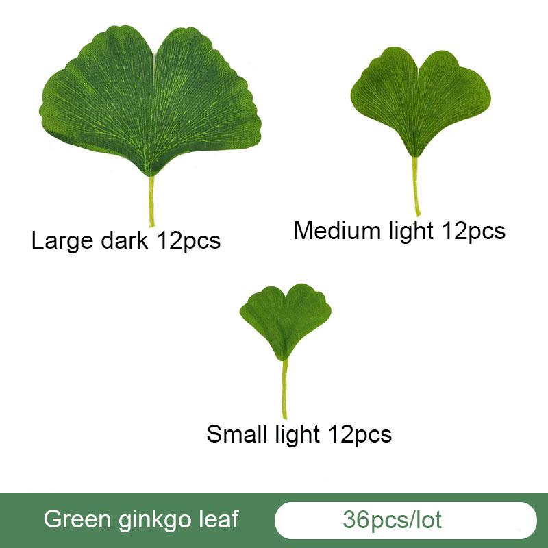 

36pcs Simulated plant Single Ginkgo Leaf Yellow Green Combination Wedding Site Atmosphere Layout Holiday Atmosphere Decoration
