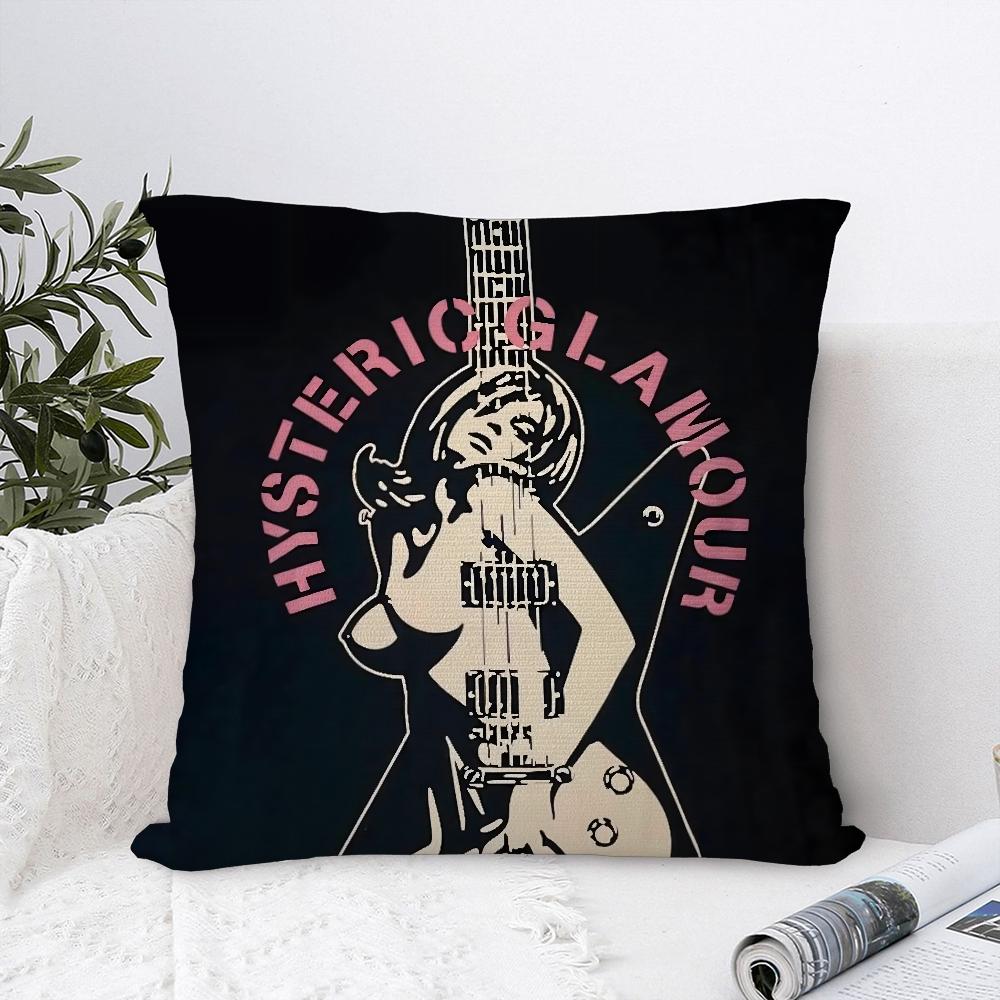 H-Hysterics G-Glamour Pillow Case Plush Fabric Soft Double Sided Print Sofa Cushion Cover Throw Pillow Covers