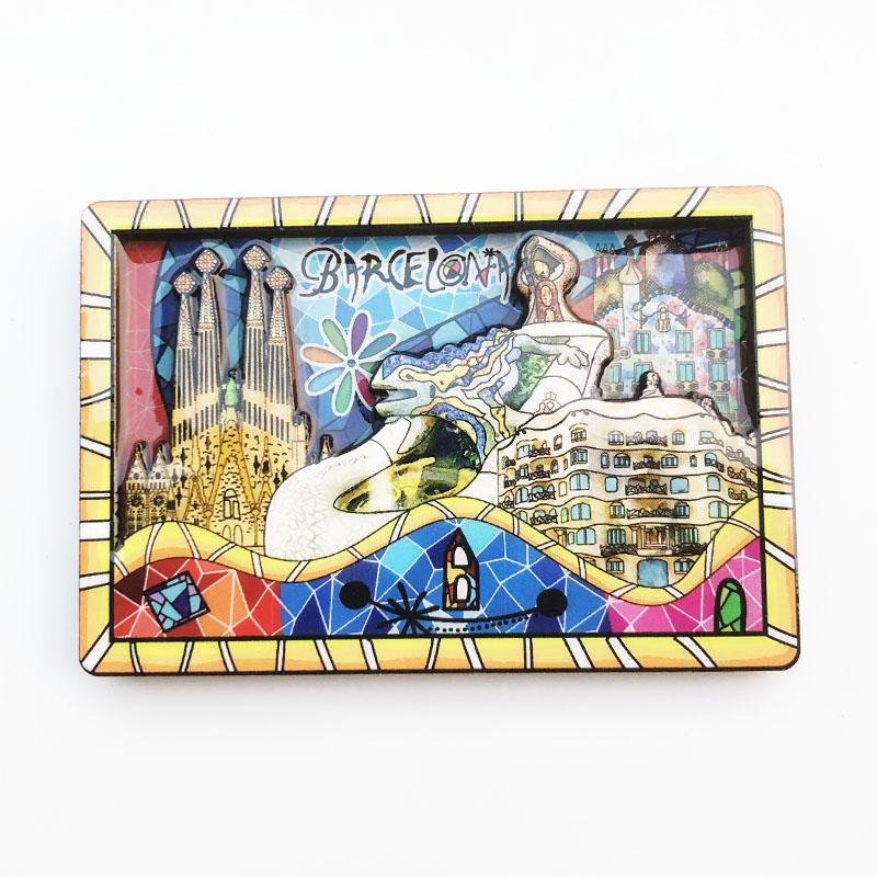 Spain Barcelona Travelling Fridge Magnets Wooden Magnetic Stickers Tourist Souvenirs Wedding Birthday Gifts Home Decoration