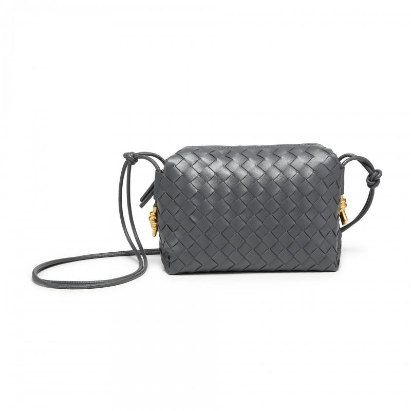 Mini Woven Crossbody Camera Bag Women Soft PU Leather Large Capacity Urban Chic Shoulder With Zip