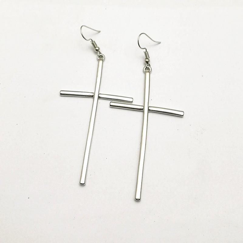 New Vintage Big Cross Long Earrings for Women Simple Cross Drop Earrings Jewelry Party Wedding Birthday Bijoux Gift